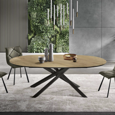 Tavolo fisso moderno con piano in vetro effetto marmo «Tavoli fissi a partire da 159€».