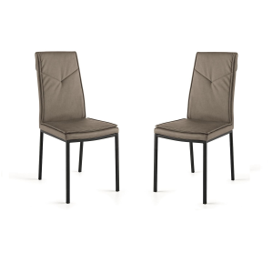 Taupe eco-leather dining chair - VIVIENNE 2 chairs
