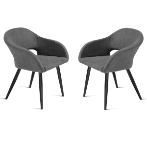 Padded chair in Anthracite fabric with metal structure WEST 2 chairs