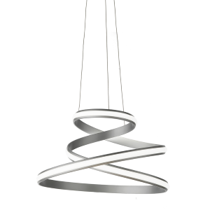 VUELTA LED modern hanging lamp in silver painted metal