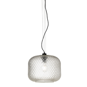 Transparent blown glass suspension lamp - BRANDY D40 cm