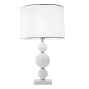 Lampe de table TEBE en verre blanc fait main, modèle grand
