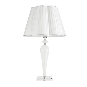 DEBUSSY table lamp in hand-crafted glass lights, white satin LARGE