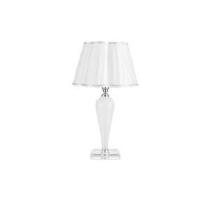 DEBUSSY table lamp in hand-crafted glass lights, white satin, SMALL