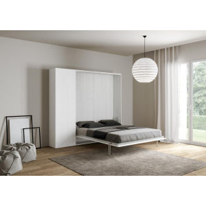 Double foldaway bed 160 cm with KENTARO white column
