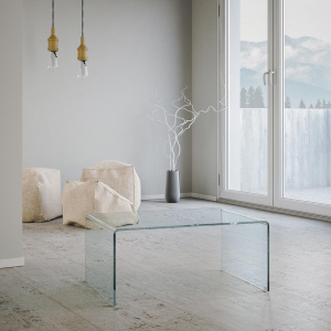Tavolino in vetro trasparente GALAXY 80x45x35 cm