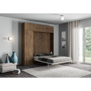 French foldaway bed 140 cm with KENTARO Walnut furniture