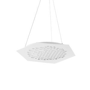 Hexagonal pendant lamp LED 33W 3000K matt white metal ALVEARE MD