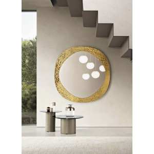 CURVE Ambra shaped mirror with glass frame