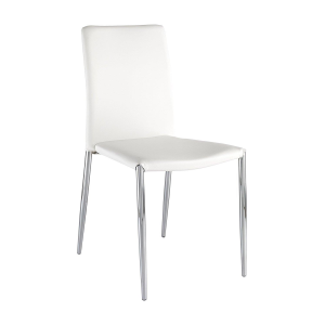 JESON upholstered faux leather chair with chromed legs sold in a white 2-piece set