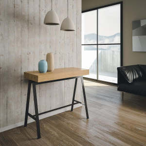 Extendable console up to 196 cm BANCO SMALL nature oak