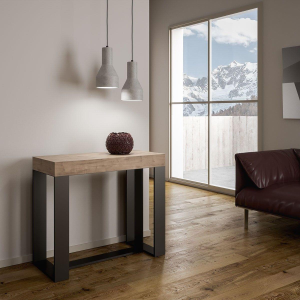 Extendable console FUTURA SMALL natural oak up to 196 cm