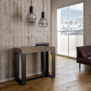 Extendable console FUTURA SMALL in walnut up to 196 cm