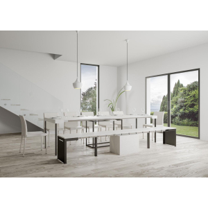 WALK bench extendable white ash up to 305 cm