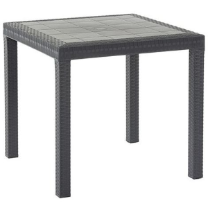 Tavolo quadrato 80x80cm per interno ed esterno in polipropilene DALLAS ANTRACITE