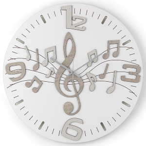 Reloj de pared moderno 30 cm MUSIC en madera laminada BRC