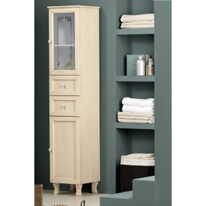 MARA 30 classic style free-standing bathroom column with two doors and two ivory drawers