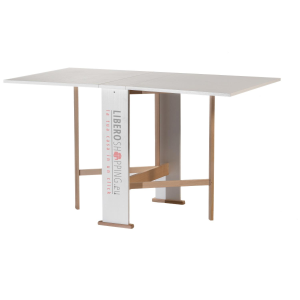 Table à manger en bois refermable 136x74 cm SUSANNA Blanc