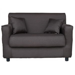 Dunkelbraunes 2-Sitzer-Sofa - abnehmbarer Stoff 124 cm BOLOGNA